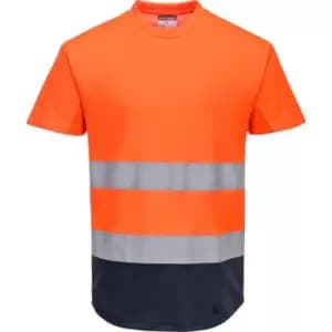 Portwest C395 Hi Vis Tone Mesh T-Shirt Orange / Navy 2XL