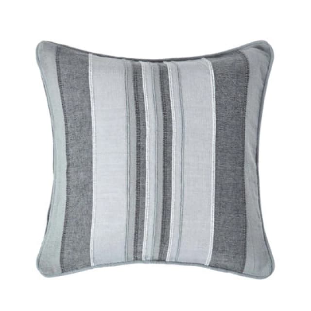 Homescapes Cotton Striped Grey Cushion Cover Morocco , 60 X 60 Cm