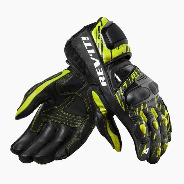 REV'IT! Quantum 2 Neon Yellow Black Motorcycle Gloves Size XL