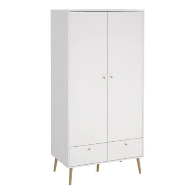 Furniture To Go Cumbria Wardrobe With 2 Doors + 2 Drawers In White