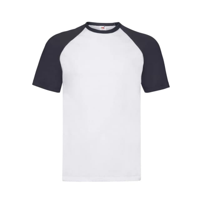 Fruit Of The Loom Fruit of the Loom Men Contrast Baseball T-Shirt in Navy Size: Small Navy S Male 5063425956272