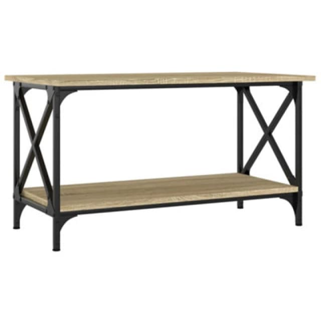 Vidaxl Coffee Table Sonoma Oak 80X45X45cm Engineered Wood And Iron