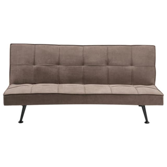 Beliani Sofa Bed 3 Seater Hasle Fabric Brown