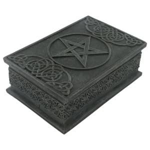 Celtic Black Resin Pentagram Box