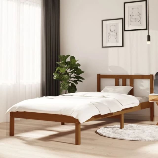 VIDAXL Vidaxl - Bed Frame without Mattress Honey Brown Solid Wood 90x200cm 8720286998175