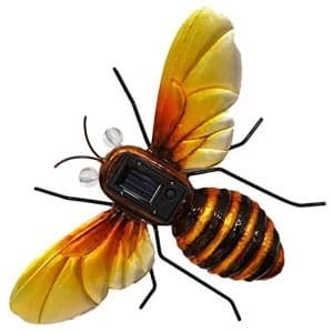 Handmade Metal Honey Bee Wall Art Solar Light (One Random Supplied)