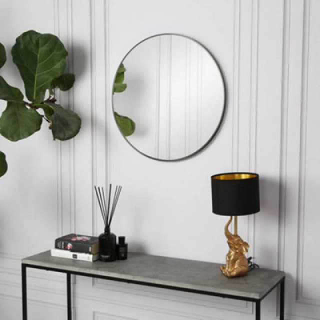 Pandora - Round Wall Mirror - 60X60 Cm (Black)