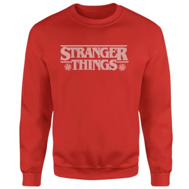 Stranger Things Fairisle Logo Christmas Jumper - Red - S