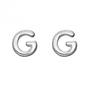 Initial G Sterling Silver Stud Earrings E6024