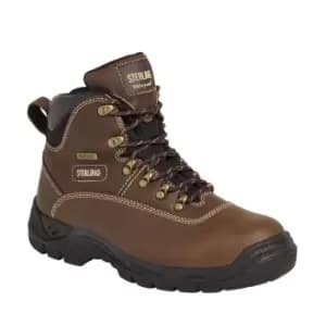 Sterling Steel SS813SM Brown Waterproof Safety Hiker - Size 10