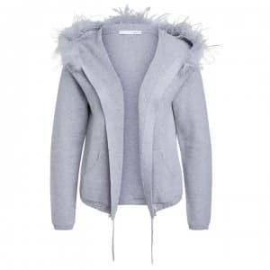 Oui Hooded Cardigan - Grey 9283
