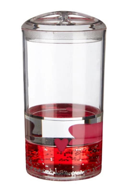 Premier Housewares Floating Hearts Acrylic Hearts Toothbrush Holder Clear