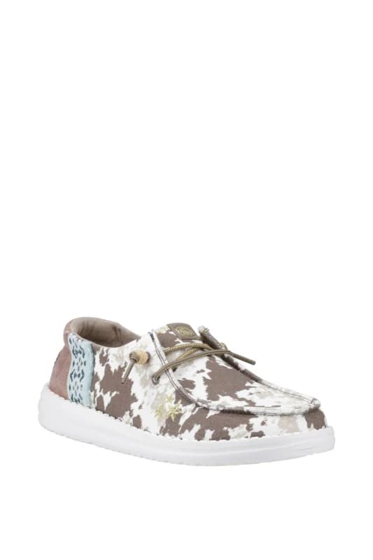 Heydude Wendy Disco Cow Shoe, Brown, Size 6, Women Brown W5G10 Female 6