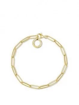 Thomas Sabo 18k Gold Plate Paper Clip Link Sterling Silver 17cm Charm Carrier Bracelet, One Colour, Women