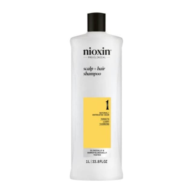 Nioxin Nioxin Systems Shampoo, System 1 1000ml in Clear Clear One Size Unisex 4064666843162