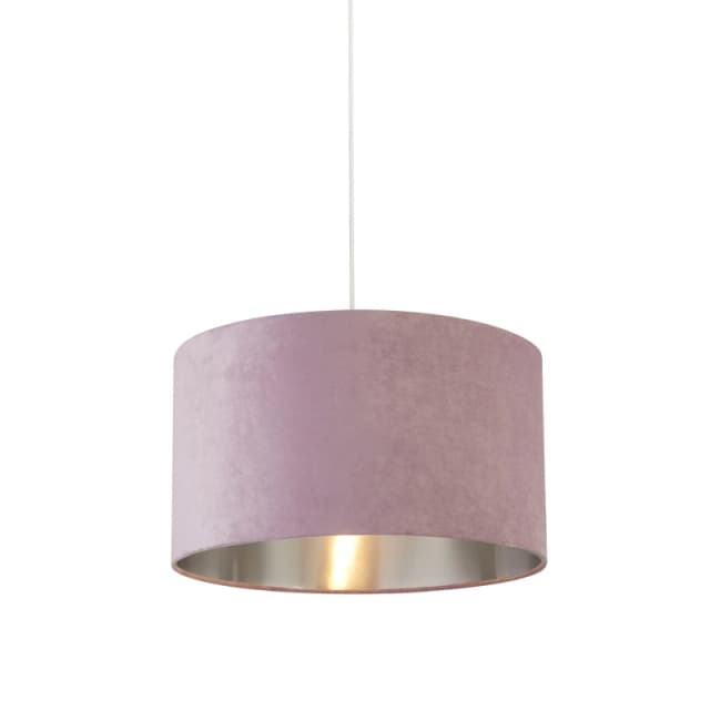 Lighting Collection LILAC VELVET DRUM SHADE & SILVER INNER (D40cm) Lilac unisex One Size