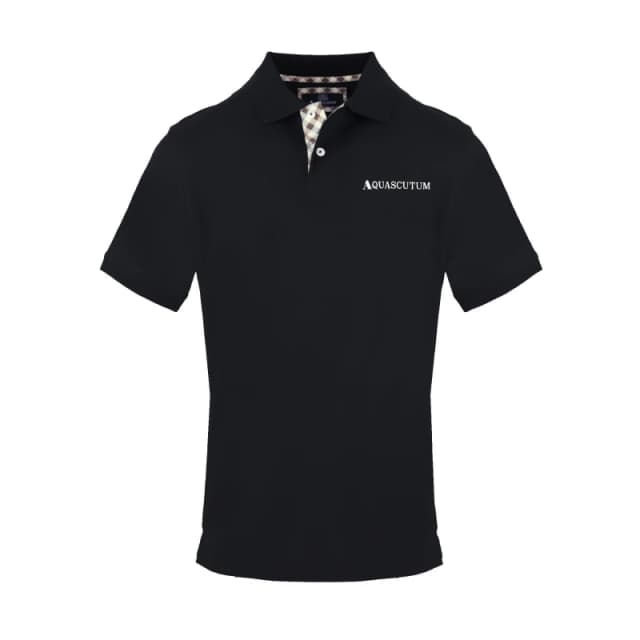 Aquascutum Mens Polo Short Sleeve Polo Shirt - Black Male S