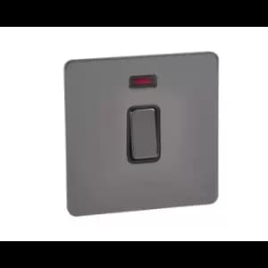 Schneider USFP 20A Double Pole Switched & Neon Black Insert Black Nickel - GU2411BBN