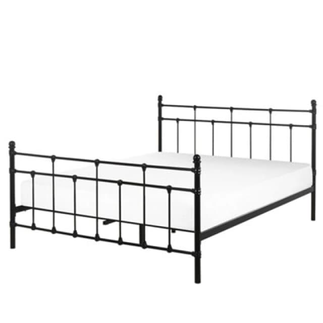 Beliani Bed Metal Lynx 140 X 200 Cm (Eu Double) Black