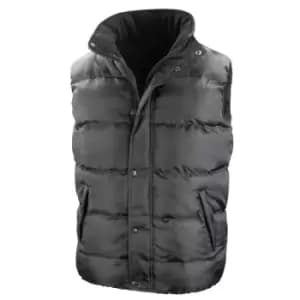 Result Mens Core Nova Lux Padded Fleece Lined Bodywarmer Jacket (3XL) (Black)
