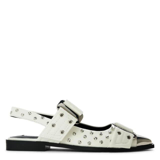 Steve Madden Womens Grand Ave S Flat Sandals White female 4 (37)