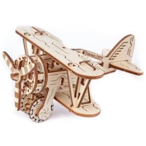 Biplane Wooden City 3D Wooden Model Kit