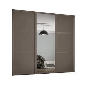 Spacepro 610mm Stone Grey Shaker Frame 3 Panel Wardrobe Door Kit