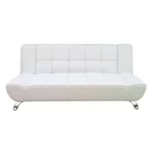 Vogue Sofa Bed In White Faux Leather