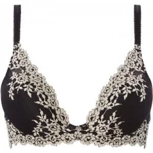 Wacoal Embrace Lace Underwired Plunge Bra - Black