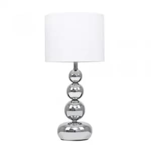 Marissa Chrome Touch Table Lamp with White Shade