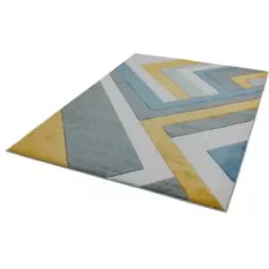 Asiatic - Sketch SK09 Linear Grey Multi 120cm x 170cm Rectangle - Grey and Multicoloured
