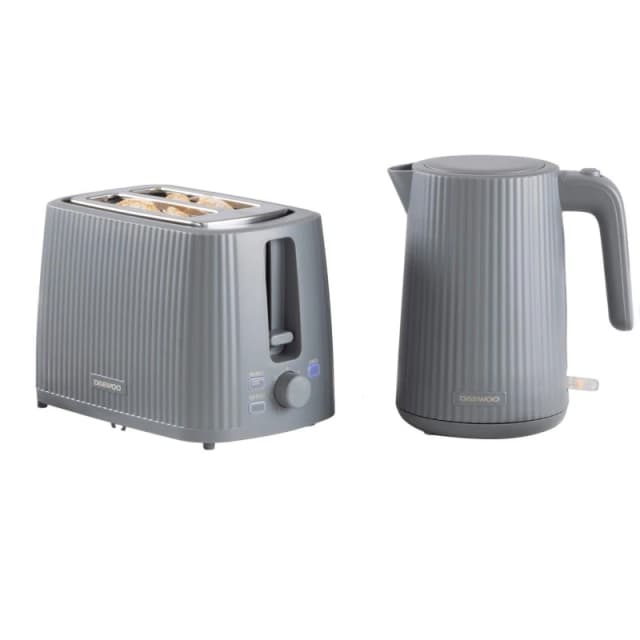 Daewoo Electricals Kettle and 2 Slice Toaster - Grey Grey unisex One Size