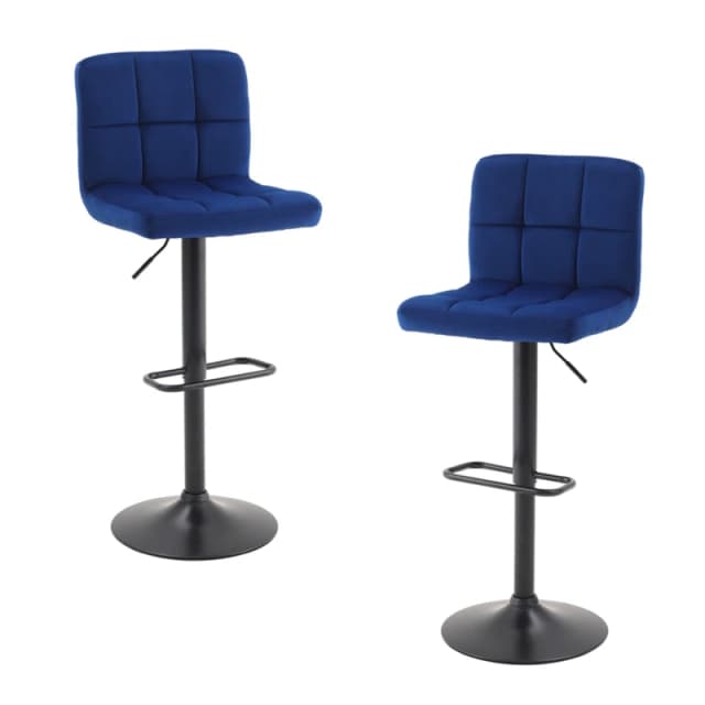 Kabinet UK 2 Pcs Velvet Upholstery Bar Stools Blue unisex One size