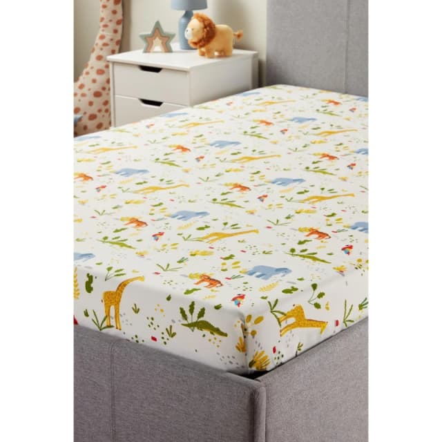 Homelife Safari Animals Fitted Sheet Fitted Sheets Double Multi 83080099030