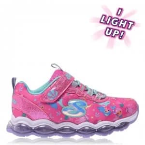 Skechers Glimmer Mermaid Light Up Childrens Trainers - Pink