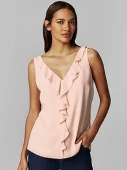 Wallis Petite Ruffle Cami - Pale Pink, Blush, Size 18, Women