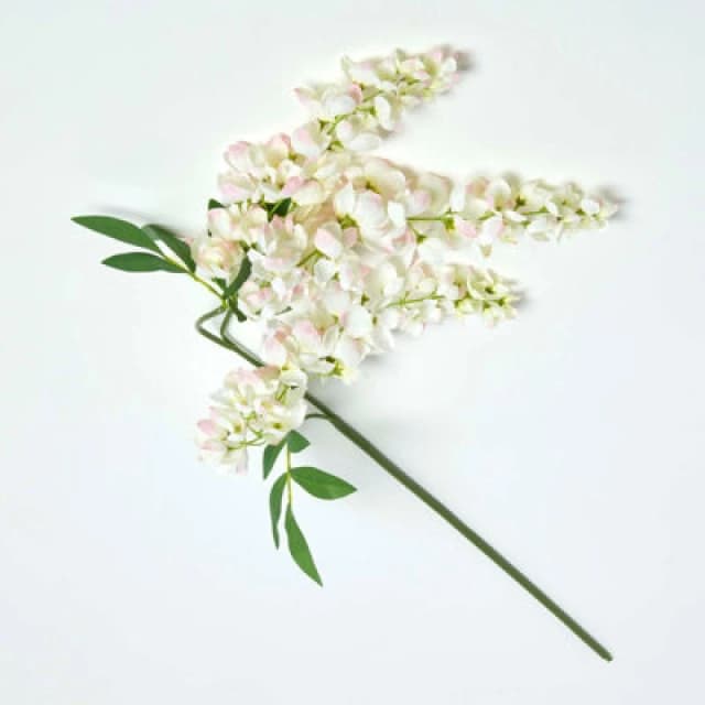 Homescapes Cream Wisteria Flower Single Stem 92cm Cream