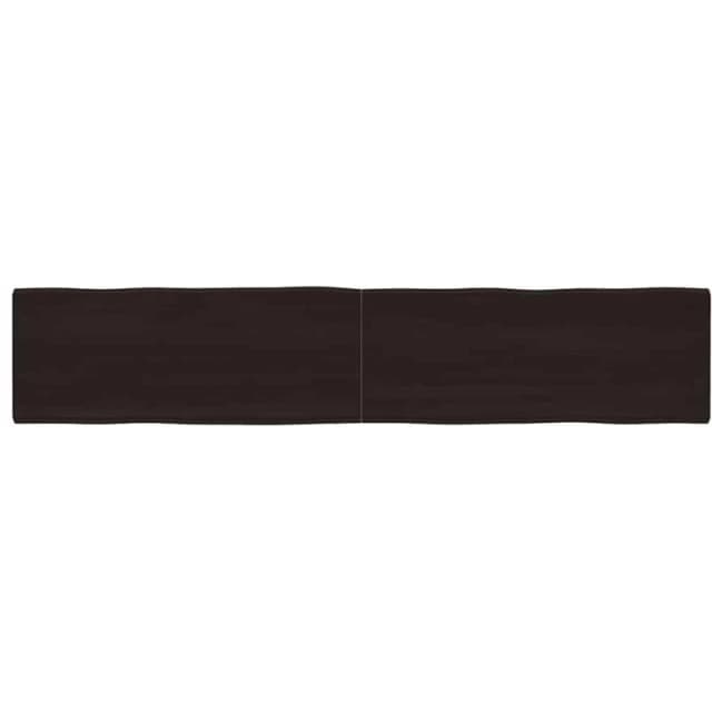 Vidaxl Table Top Dark Brown 200X40X(2-4) Cm Treated Solid Wood Live Edge, Brown 364046