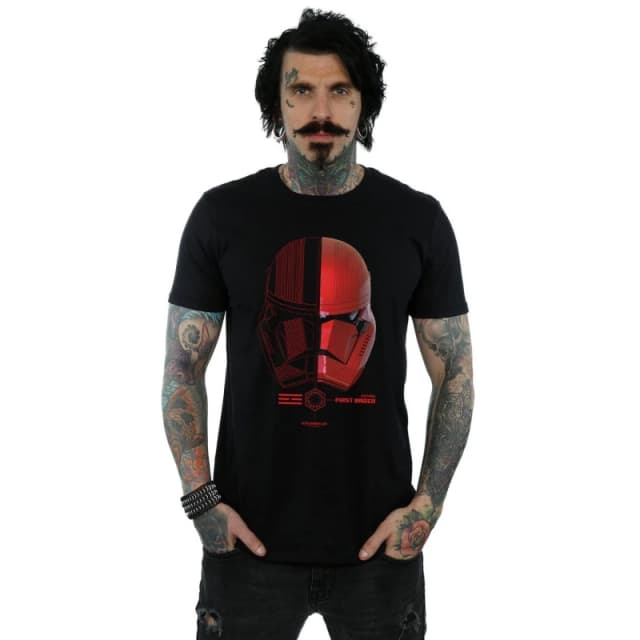 Disney Men Star Wars The Rise Of Skywalker Sith Trooper Helmet T-Shirt in Black Size: Small Black S Male 5059400158595