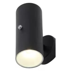 Zinc MELO 10W LED Outdoor Up and Down Wall Light with Dusk til Dawn Sensor Black