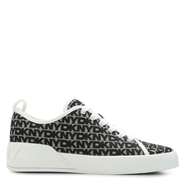 DKNY Mar Lace Up Trainers White Black female UK 4