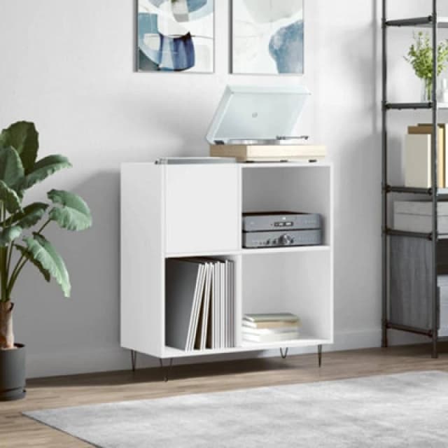 Vidaxl Record Cabinet White 84.5X38X89cm Engineered Wood