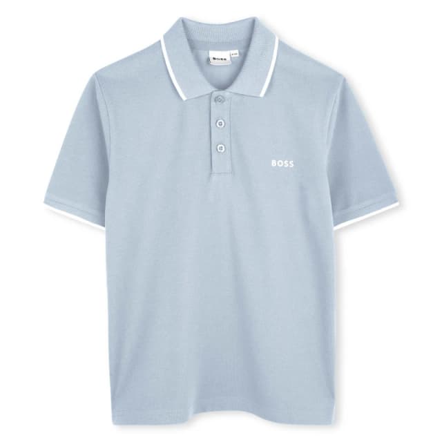 Boss Kids Small Logo Polo Shirt, Logo Detail Pale Blue male 16Y