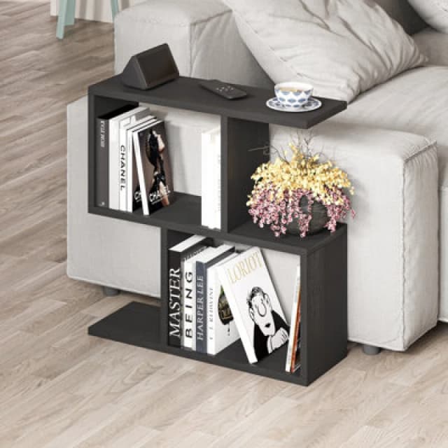 Decortie Homemania Modern Side End Coffee Table Side End Black Wood Multipurpose H 60Cm 5 Tier