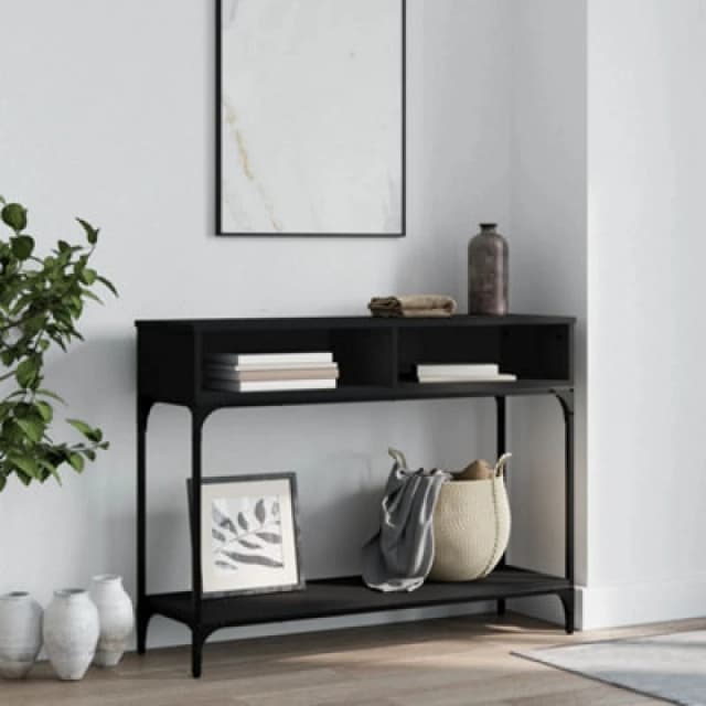 Vidaxl Console Table Black 100X30.5X75cm Engineered Wood, Black 833388