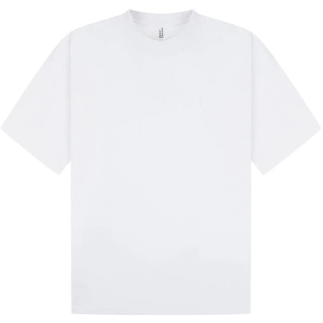Casual Classics Mens Interlock Combed Ringspun Cotton Extended Neckline Oversized T-Shirt in White Size: XS White Male XS