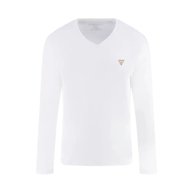 Guess Long-sleeved v-neck T-Shirt Guess Core Blanc Male M