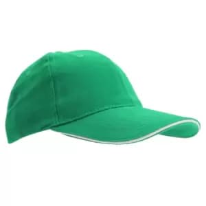 SOLS Unisex Buffalo 6 Panel Baseball Cap (ONE) (Kelly Green/White)