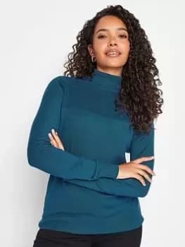 M&Co Teal Roll Neck Jumper, Blue, Size 14-16, Women