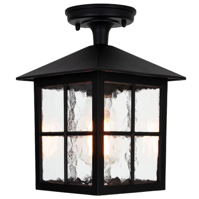 Happy Homewares Classic Matte Black Die-Cast Aluminium Metal Exterior Lantern Light Fitting Black Unisex